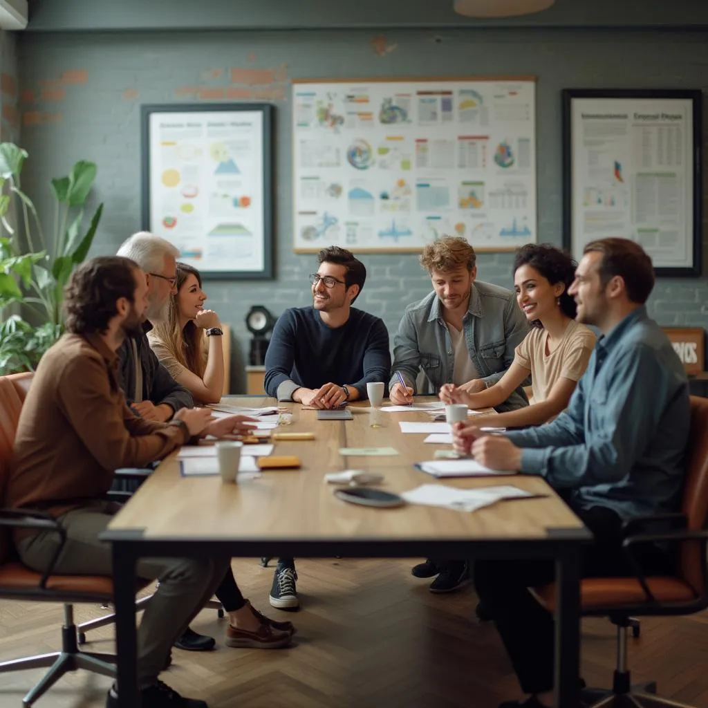 Equipo de Capellines en una sesión de brainstorming