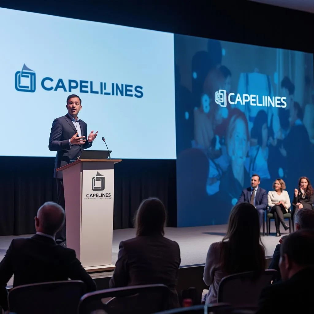 Consultor de Capellines presentando en una conferencia